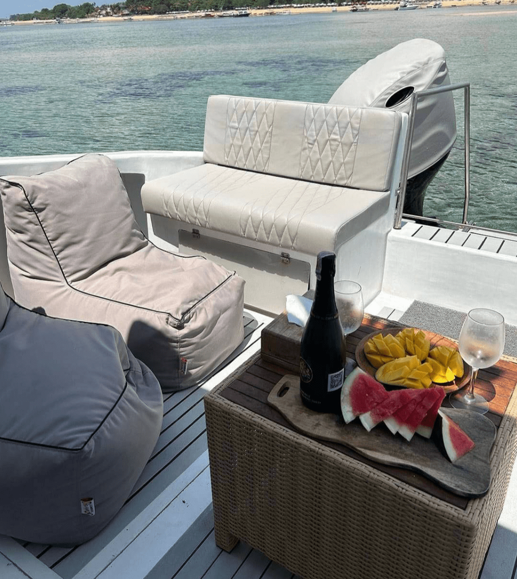 Bali to Gili Trawangan private boat charter price Twins Boat exterior