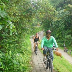Bali cycling tour temple village compound cost