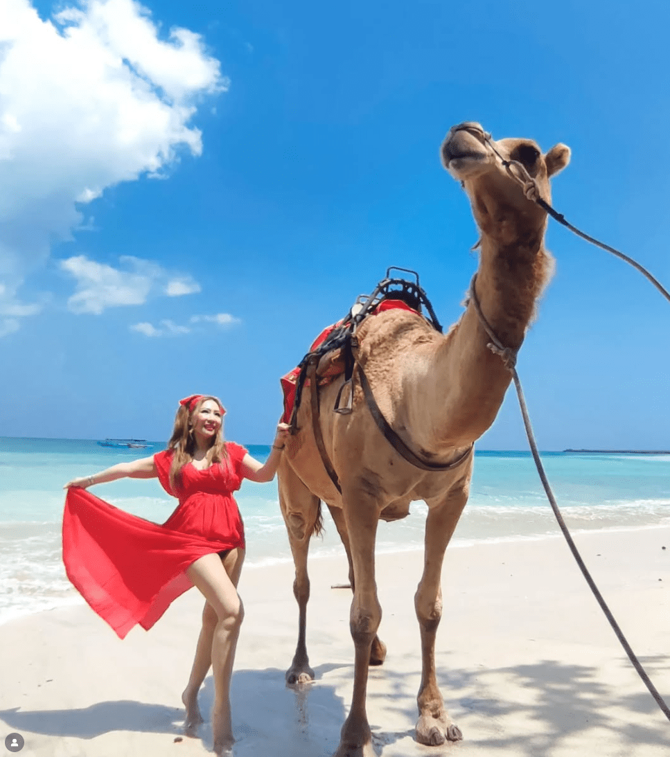 Bali camel riding package price Kelan Beach sunset
