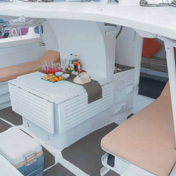 Book Aneecha luxury yacht sharing trip Bali sunset party on deck