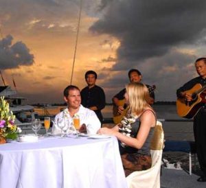 Book Aristocat Evening Dinner Cruise Bali online luxury sailing catamaran
