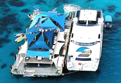 Book Bali Hai Lembongan Island Reef Cruise online pontoon activities