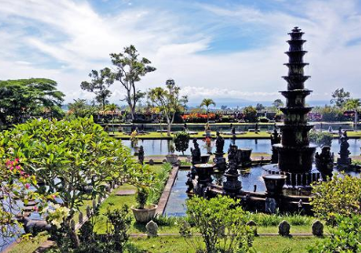 Book East Bali tour Tirta Gangga online fountain and stepping stones