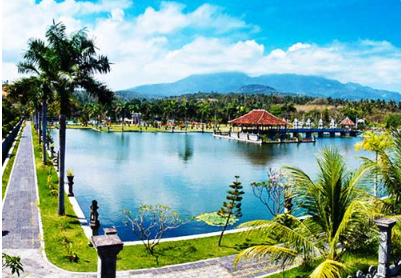 Book East Bali tour Tirta Gangga online fountain and stepping stones