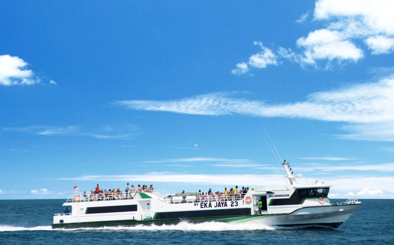 Book Eka Jaya Fast Boat Sanur to Nusa Penida - Aluminum Ferry Deck.