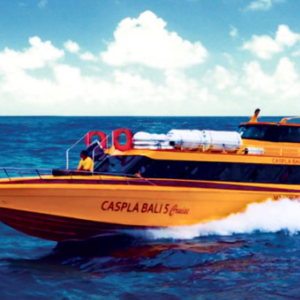 Nusa Penida speed boat safety equipment.