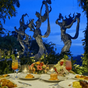 Taman Dedari restaurant menu prices angel statue view