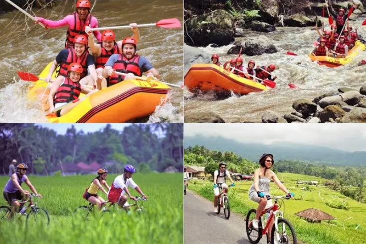 Village Cycling with Rafting 1 Ubud cycling and rafting combo price rice fields