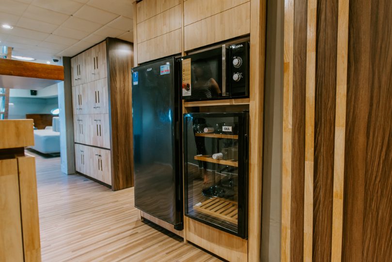 boat charter Bali to Nusa Penida luxury yacht interior