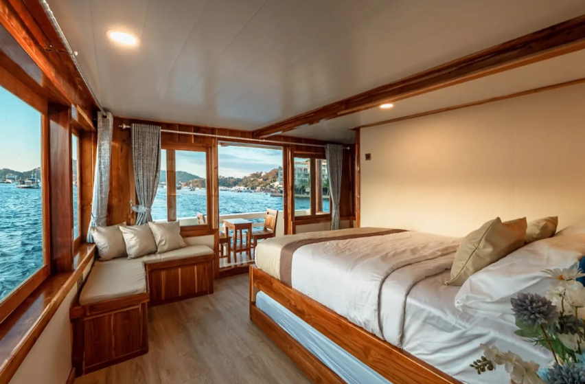 Book Private Trip by Ayvara Deluxe Phinisi 2026 Master Balcony View