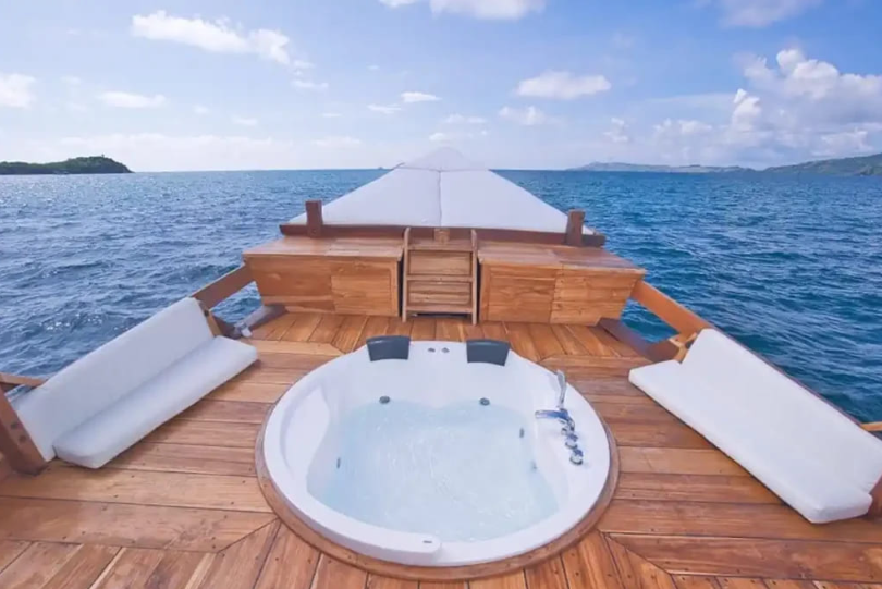 Book Private Trip by Malca Luxury Phinisi 2026 Master Cabin