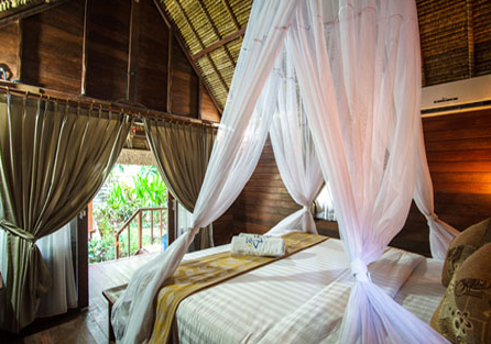 Private lumbung hut and tropical pool 4