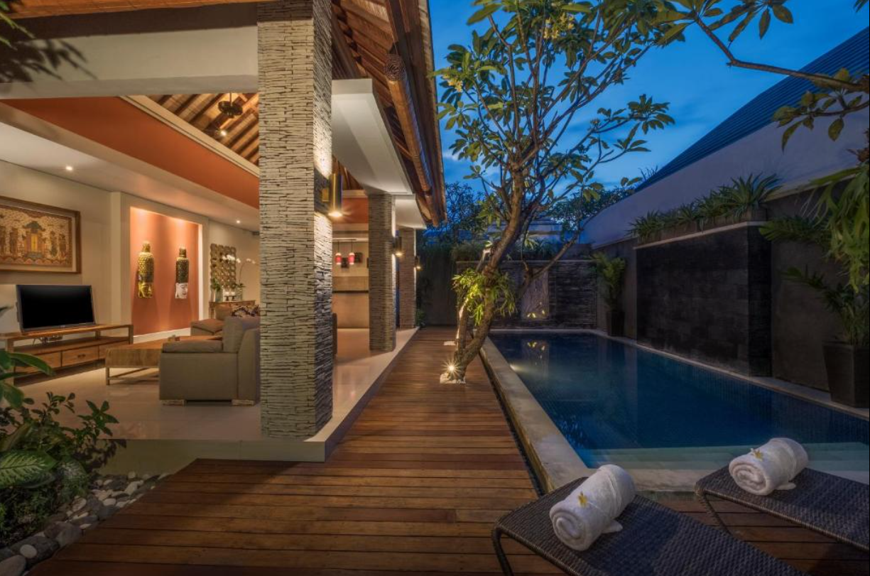 Private pool and tropical garden when you Book The Wolas Villa and Spa 2026