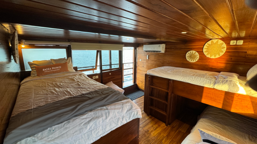 Radea Phinisi luxury charter booking - Master Cabin Balcony