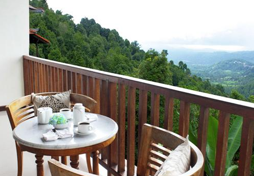 Stunning valley view from the balcony 6 Book Munduk Sari Villa Bali 2026